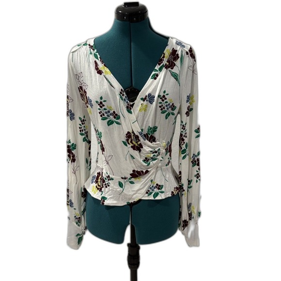 Free People Tops - Free People Floral Wrap Top Womens S Romantic Boho Fairycore Prairie